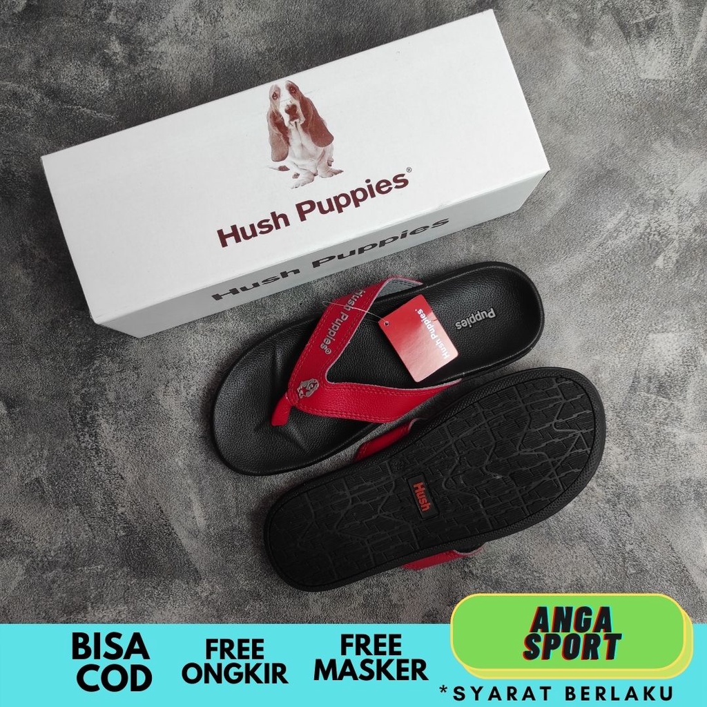 SANDAL HUSH PUPPIES JEPIT PRIA HITAM MERAH PREMIUM SIZE 39-43 / SANDAL JEPIT DEWASA KANTORAN TERMURAH / SENDAL DISTRO JEPIT RUMAHAN SANTAI KEREN