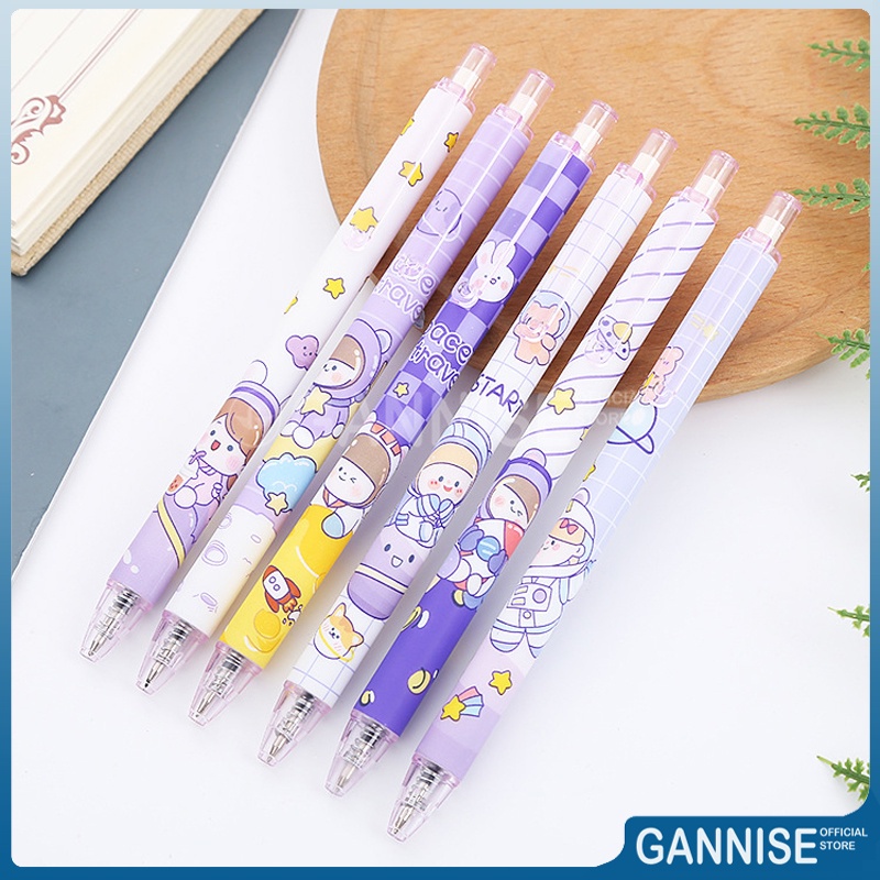 

Gannise 6pcs Pena Pulpen Pen Gel Cetek Cetekan Mekanik Set Motif Space Travel Luar Angkasa GN-ST0030