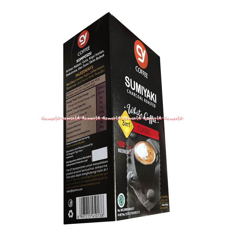 Cy Sumiyaki Charcoal Roasted White Coffee Classic 3in1 10sachets