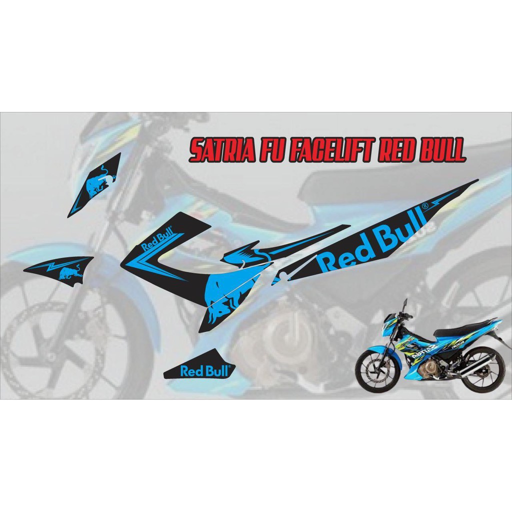 Stiker motori satria facelift redbull 2