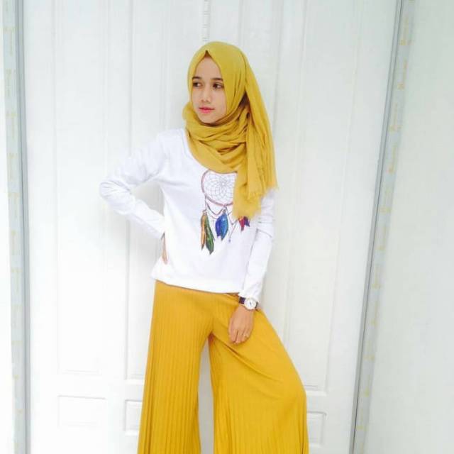 Kaos Wanita/Cewek Lengan Panjang Dreamcatcher Warna putih