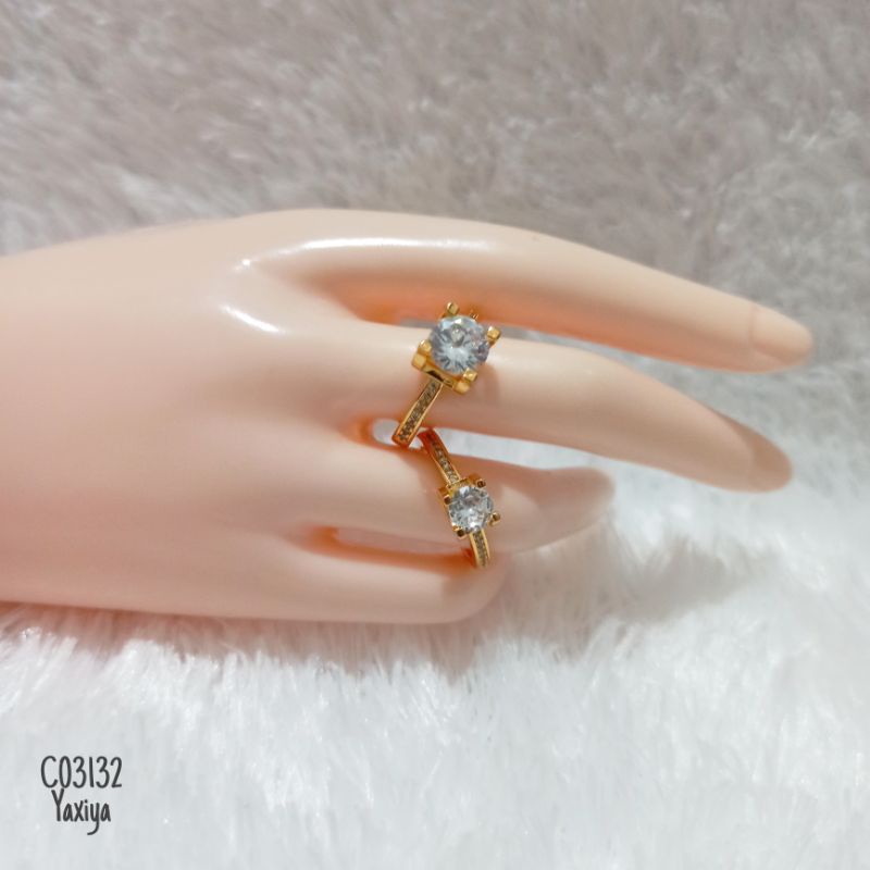 Cincin Yaxiya Batu Zircon Gold C03132