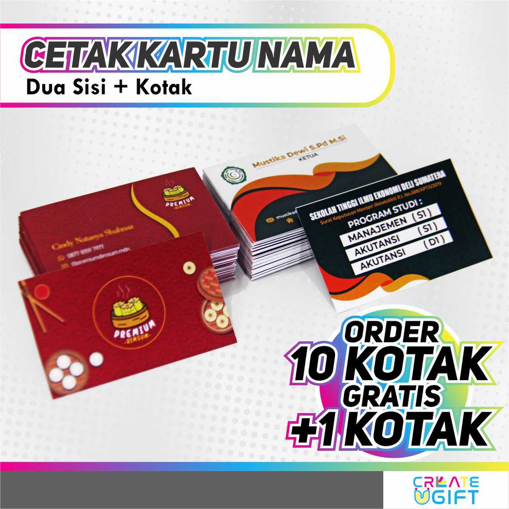 

Cetak Kartu Nama Murah Bahan Art Paper + Kotak || Order 10 Kotak Free 1 Kotak
