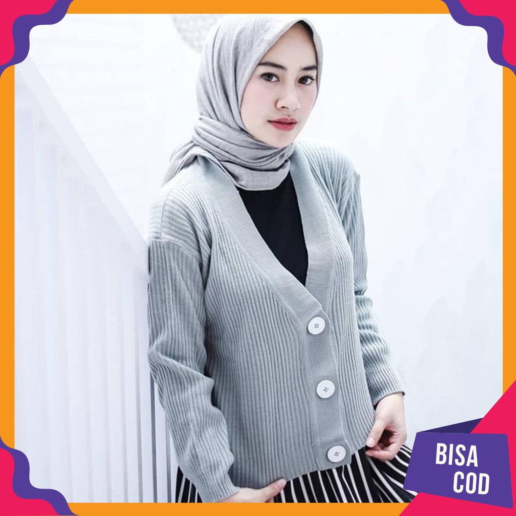 Cardigan Rajut Wanita Tebal Crop Outer Rajut  Kardigan Rajut Wanita Outer Wanita Kekinian Premium