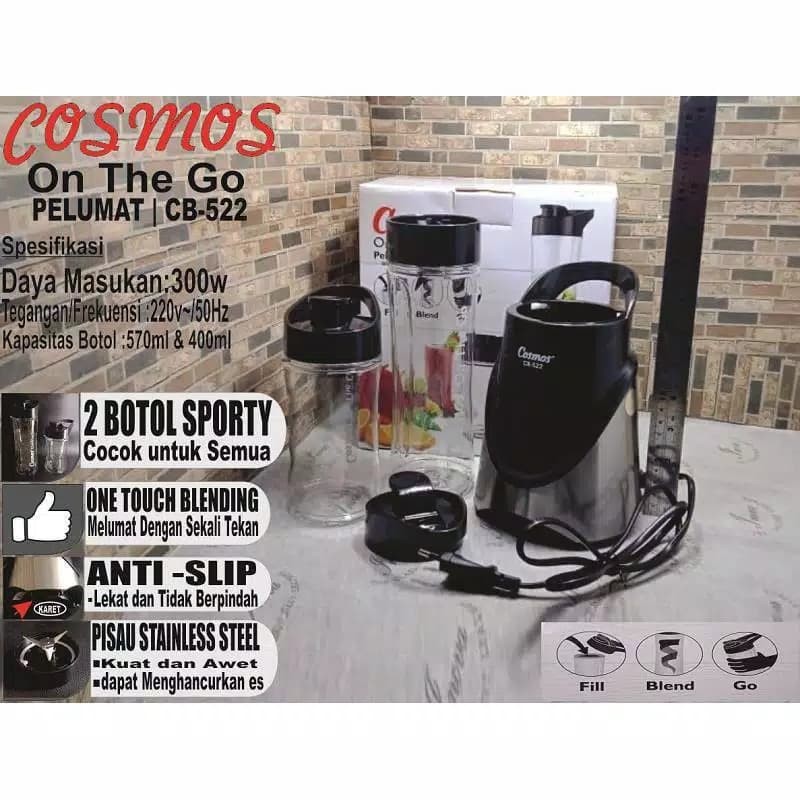 COSMOS On the Go - Juicer Portable 570 ml CB 522 - Garansi Resmi 1 Tahun