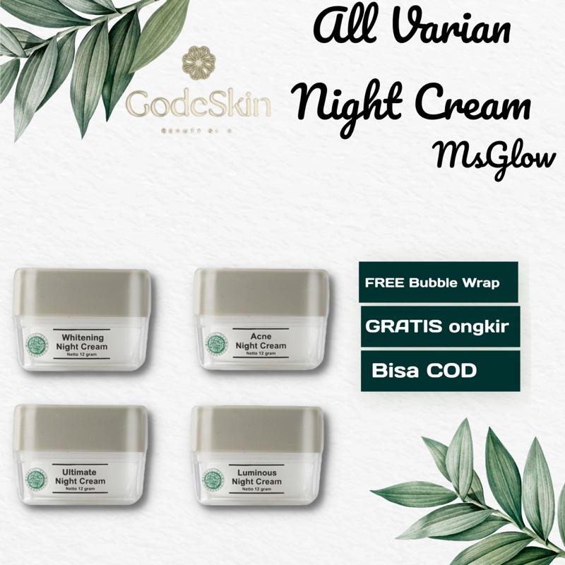ms glow original / cream siang malam / cream flek hitam membandel / cream jerawat dan bekas jerawat 