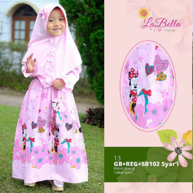 Gamis anak labella mickey mouse