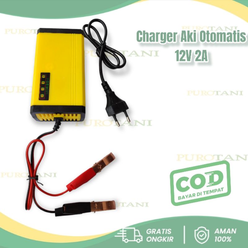 Charger Aki Battery Portabel Cas Aki Motor Mobil 12V 2A