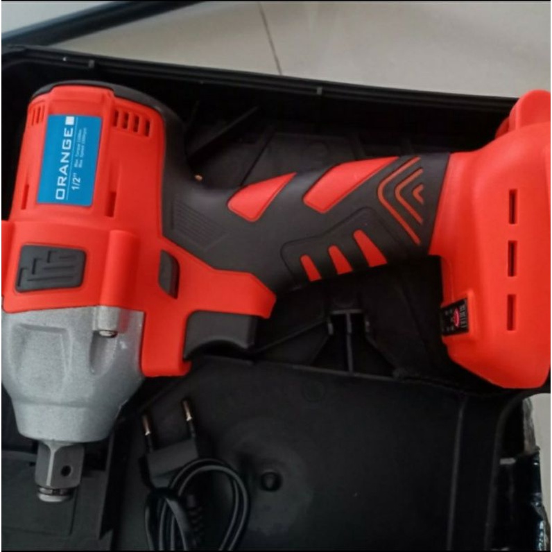 CORDLESS IMPACT WRENCH 48V ORANGE MESIN BOR BATRE BUKA BAUT KUNCI BAN MOBIL MOTOR ORANGE 48 V