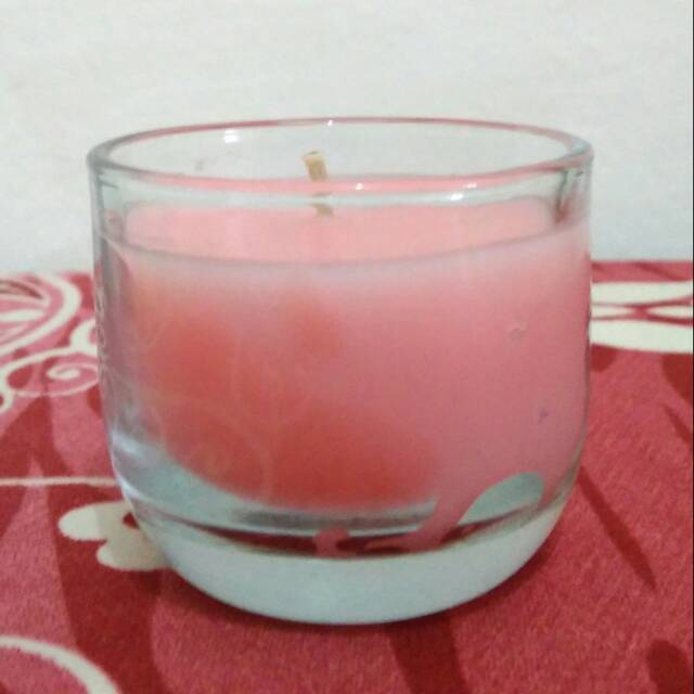 Lilin gelas sloki Pink souvenir