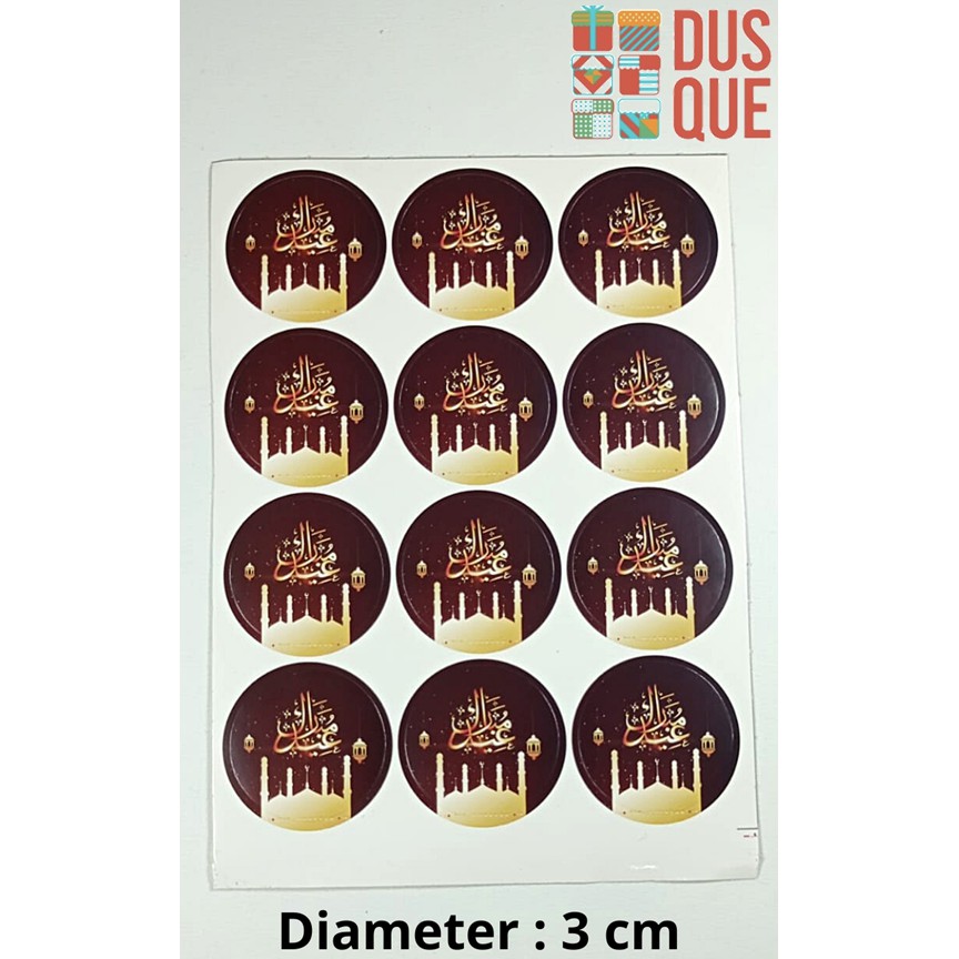 

(1LEMBAR ISI 12PCS) STIKER LEBARAN / STIKER IDUL FITRI / STIKER EID MUBARAK HITAM
