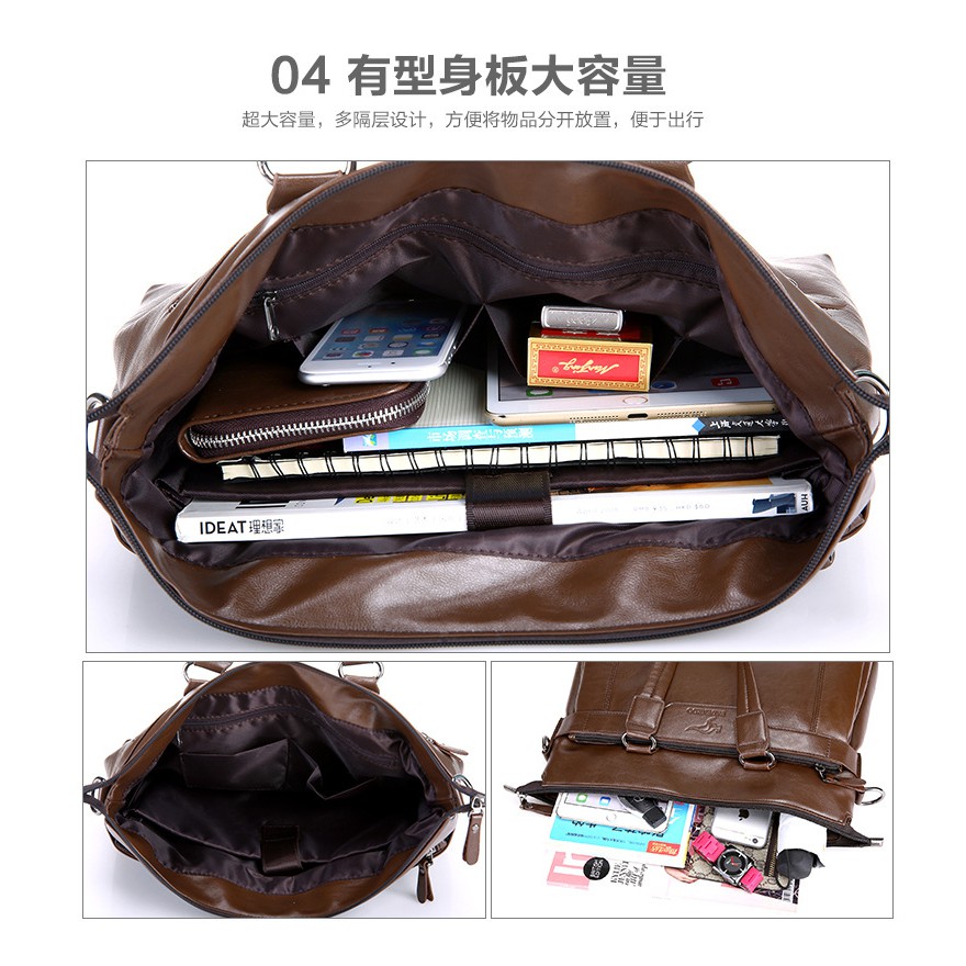 [ORIGINAL] Badenroo Tas Kerja Kulit Selempang Pria Laptop 14 Inch Casual Style Briefcase Bag Import