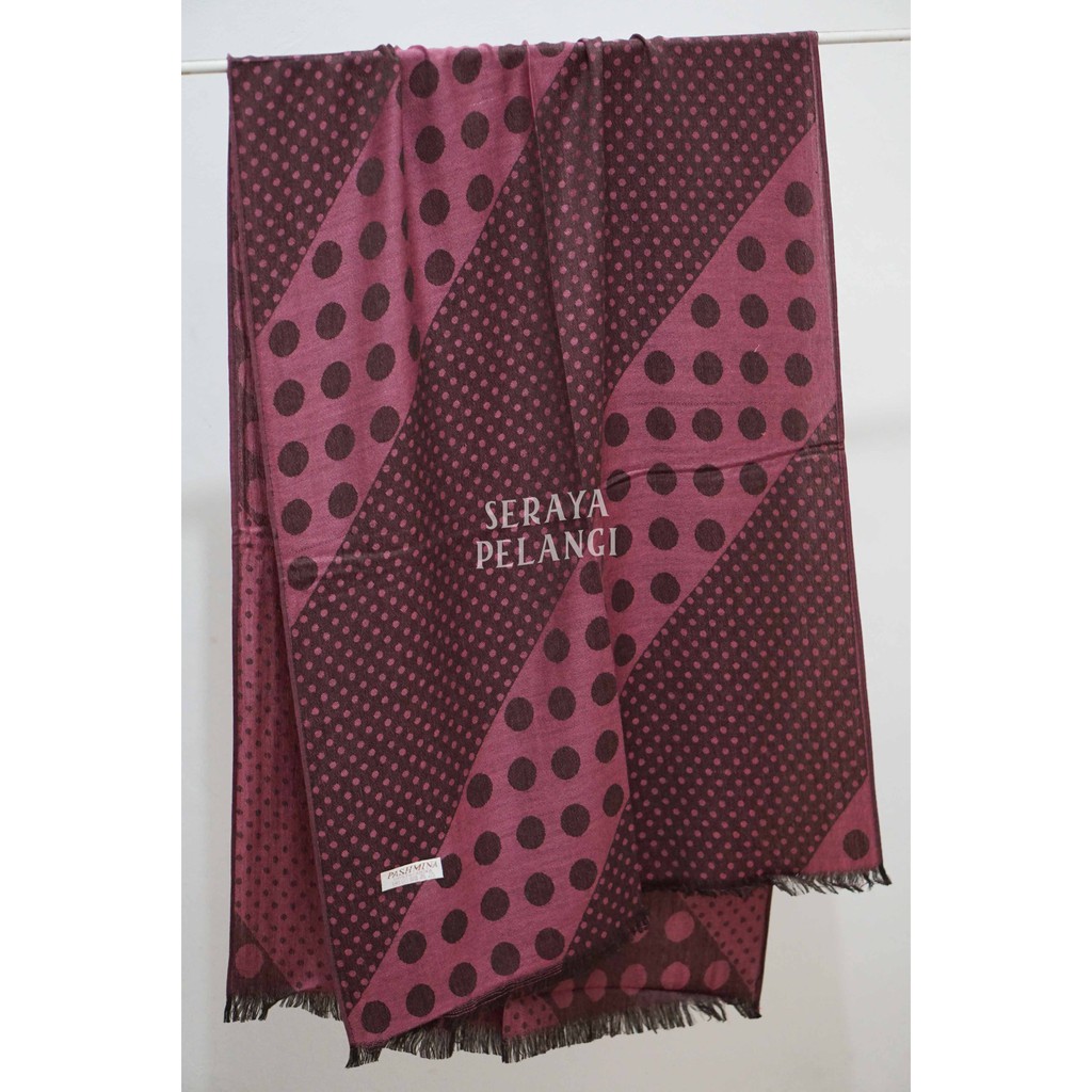 Pashmina Cashmere Motif A09 | Polkadot | Selendang | Scarf | Syal | Shawl | Pasmina | Souvenir | Hadiah Ulang Tahun | Birthday Gift | Aksesoris Fashion Wanita | Premium Import Quality | Grosir Murah | Luxury Scarf