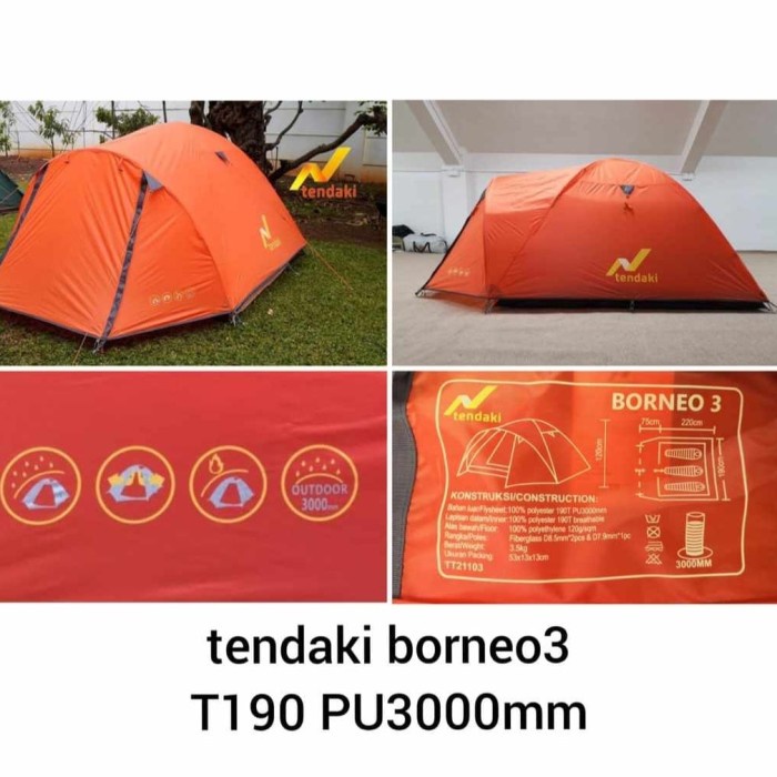 Alan - borneo 3 tenda gunung tendaki mis camping keluarga 3 orang