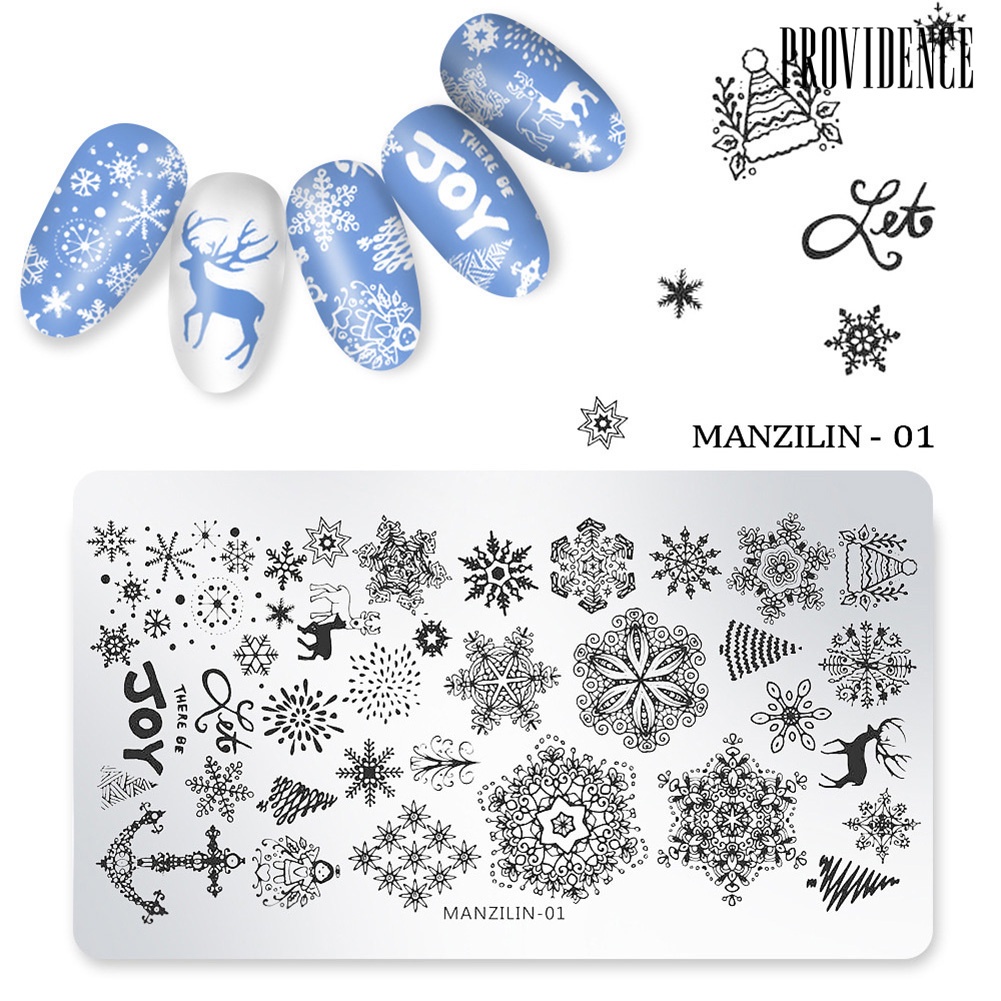 Providence Nail Art Christmas Snowflake Santa Snowman Print Image Stamping Template Plate