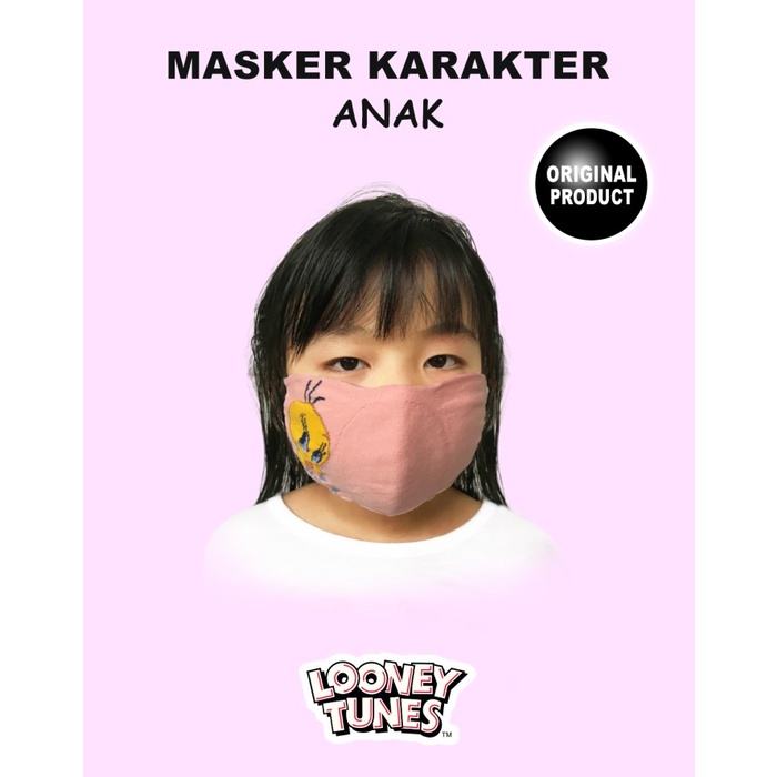 misi- Masker Anak Looney Tunes Tweety Non Medis Anti Bakteri Anti Air
