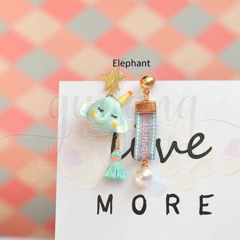 Anting Stud Gajah Kelinci Rusa Lucu Elephant Rabbit Unik GH 203420