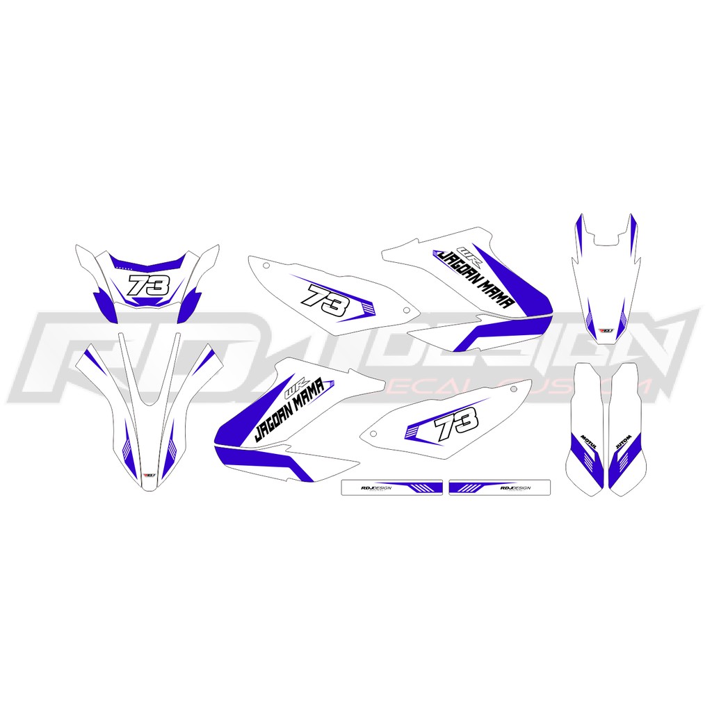 DECAL STICKER WR 155 R (008) DEKAL STIKER BIRU PUTIH