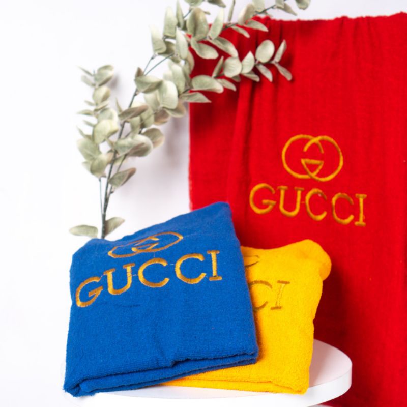 Handuk Mandi Dewasa Gucci Jumbo Lembut Couple Premium 80x150  Pengering Rambut Kepala Keramas Perlengkapan Rumah Kamar Mandi Murah