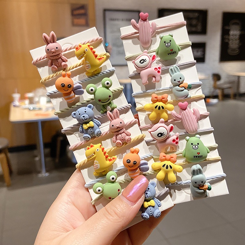 Magic789 Lovely Korean Kids Cartoon Rubber Band Hair Tie for Girl Ponytail Holder Scrunchie