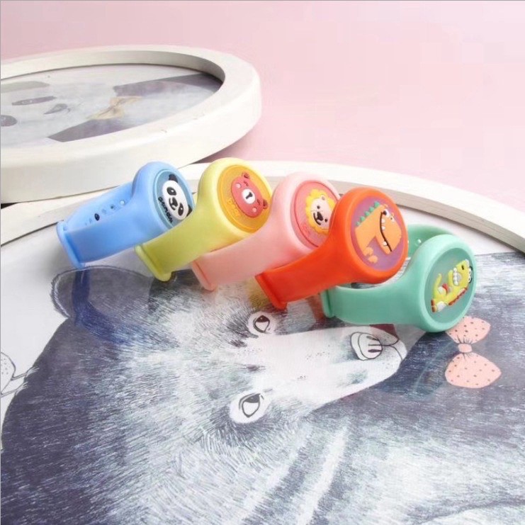 WBS COD Gelang Bentuk Jam Tangan Bayi Clip Anti Nyamuk LED Gesper Anak Karakter kartun Lucu Anti Air