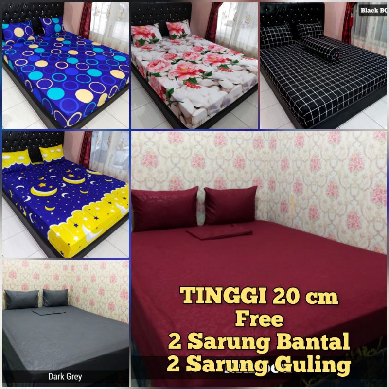 Sprei Homemade Polos160x200 Seprai Polos Embos 160X200 Murah Sprei Homemade Karakter Motif Kotak Hitam Aesthetic Murah Katun Halus adem Tidak Luntur Size No. 2 Queen