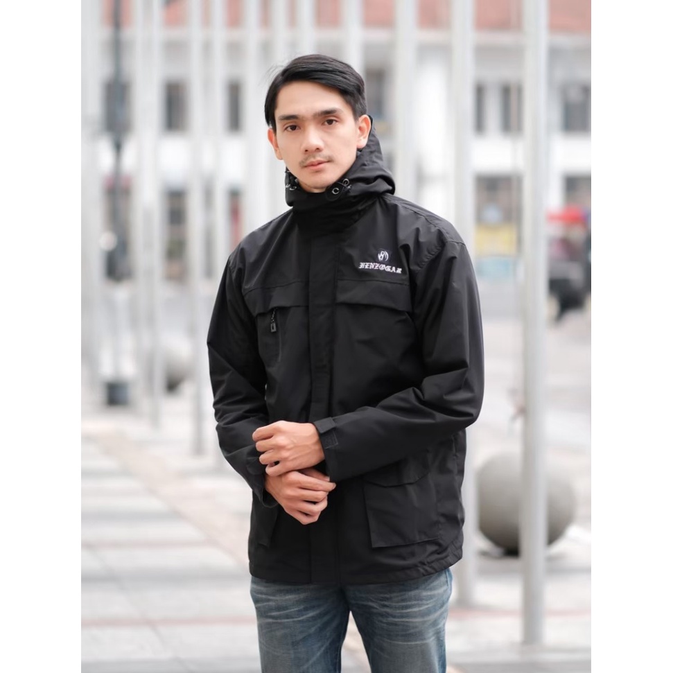 BAYAR DITEMPAT - JAKET COWOK PARASUT PRIA WATERPROOF HOODIE ANTI AIR OUTDOOR PARASIT DISTRO KEREN MURAH TERBARU