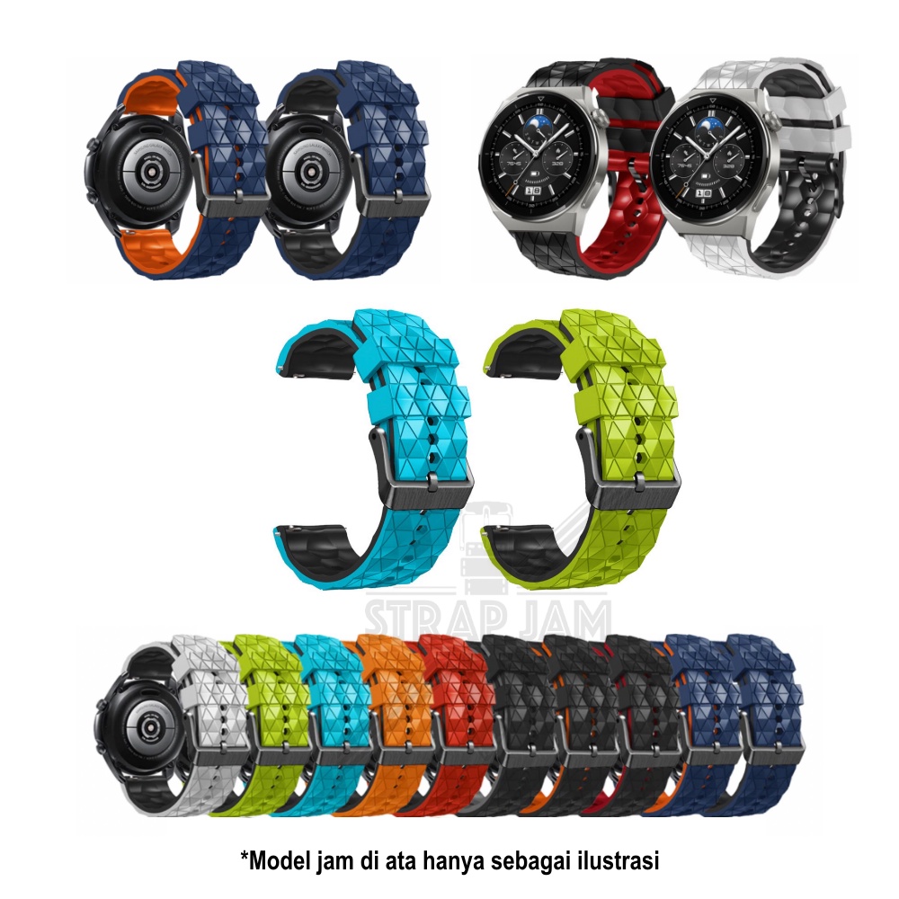 HPF 22mm Tali Jam Garmin Forerunner 255 / Music 46mm - Strap Rubber Silikon Model Diamond