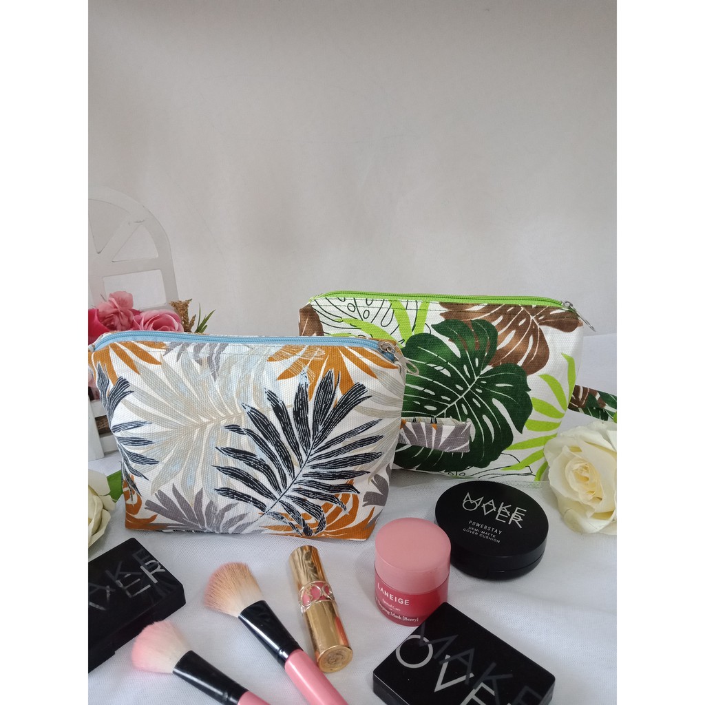POUCH MAKEUP KANVAS MOTIF/POUCH KOSMETIK/TAS KOSMETIK/TAS MAKEUP/POCH/KANTONG KOSMETIK