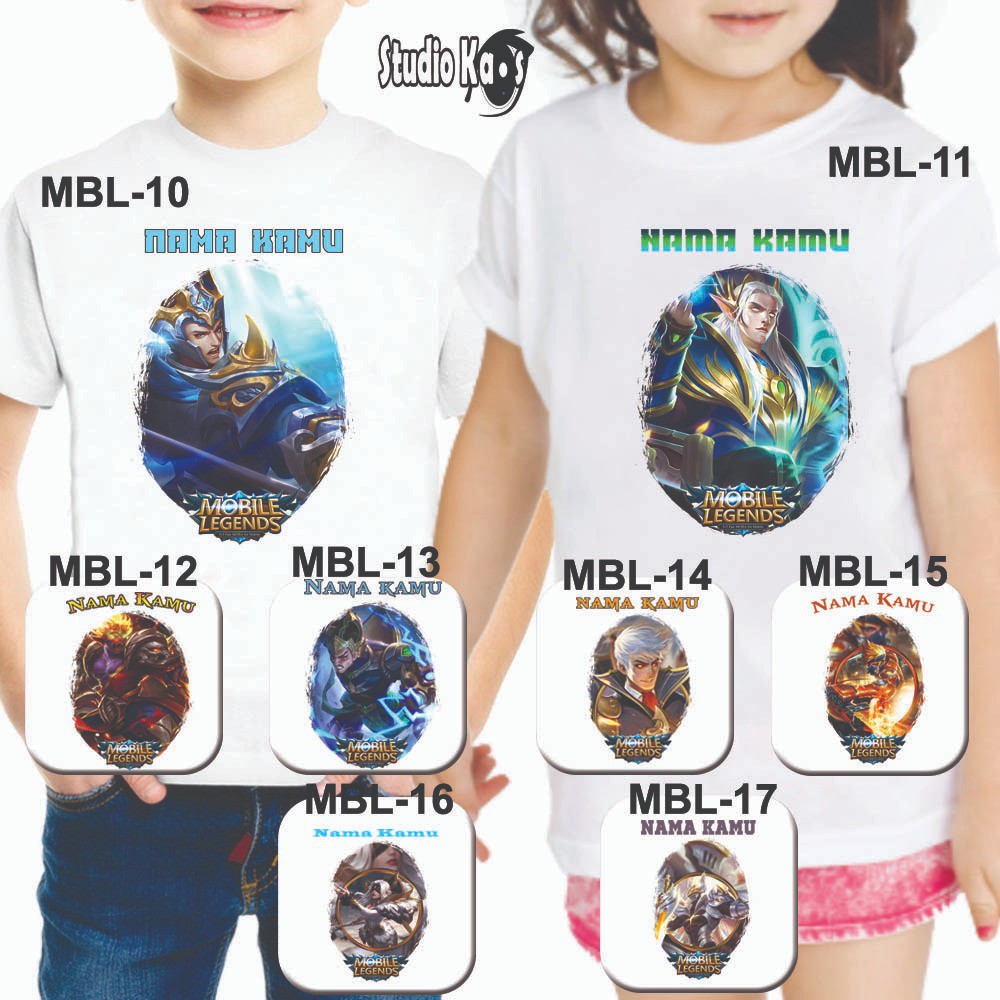 Baju Kaos Anak dan Dewasa Design Mobile Legends