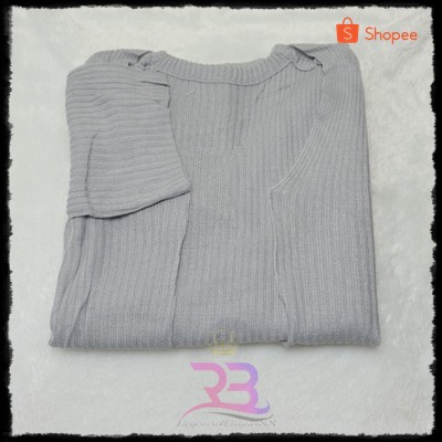 Cardigan Rajut || OVERSIZE CARDY || LOOCY BOXY-Abu muda