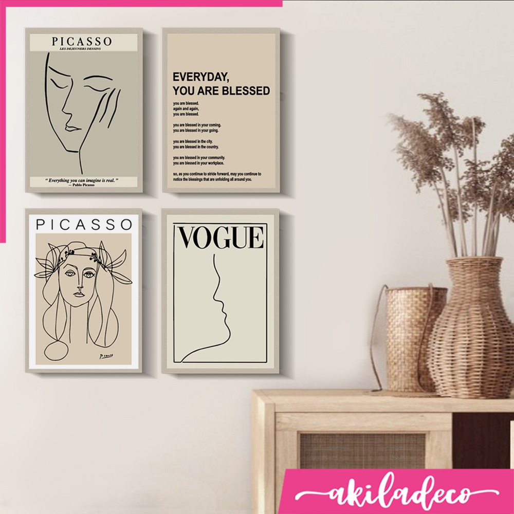 Hiasan Dinding Minimalis Ruang Tamu Walldecor Pajangan Dinding Kayu Dekorasi VOGUE MATISSE PICASSO