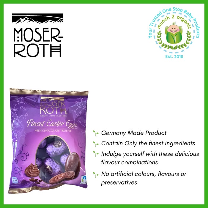 

ROMAN MOSER ROTH FINEST EASTER EGGS CHOCOLATE MILK CHOCOLATE TRUFFLE 122G