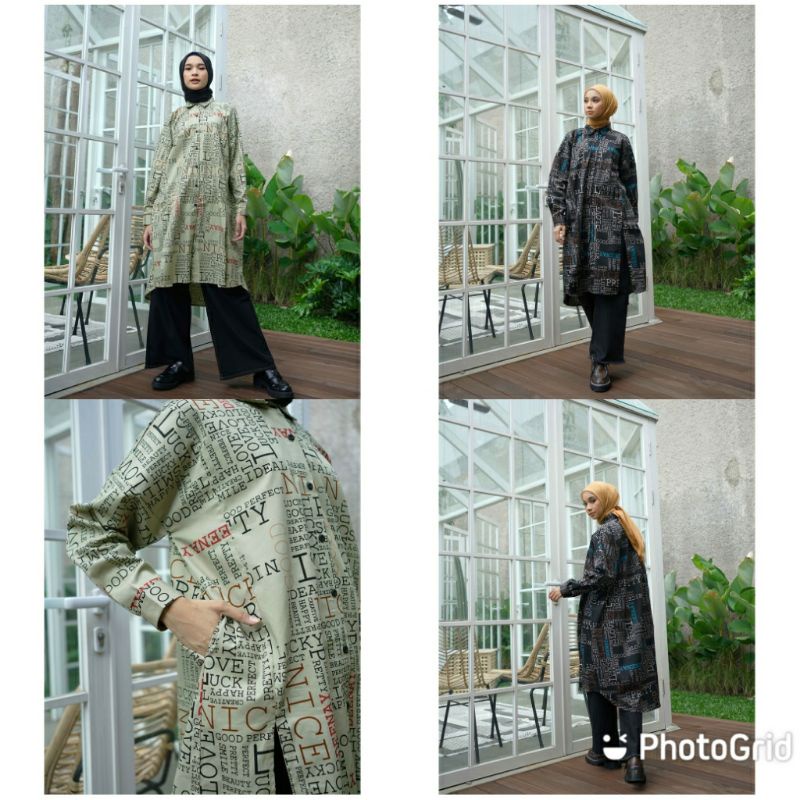 TUNIC DEENAY EIJI PAPER KHAKI BLACK