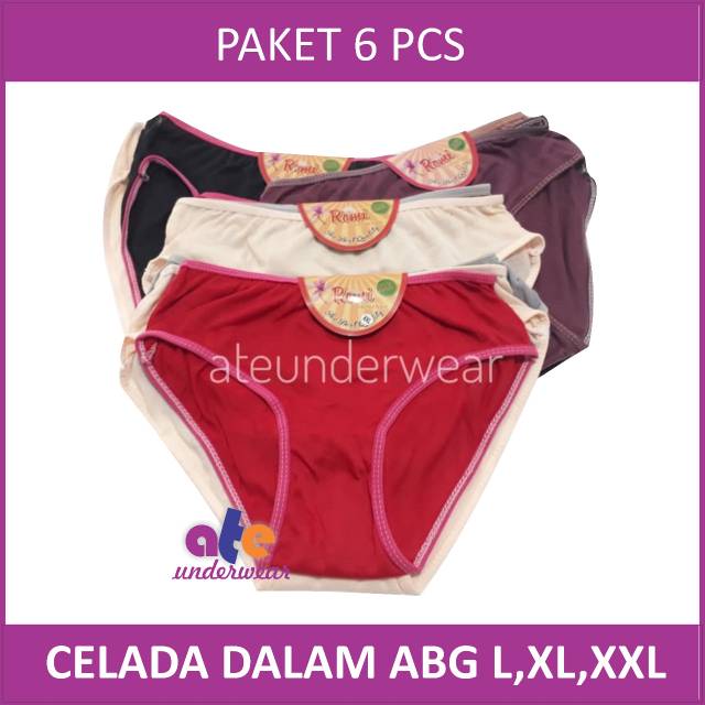 AT65-(Paket 6 pcs) Celana dalam wanita ABG RMC size L XL XXL