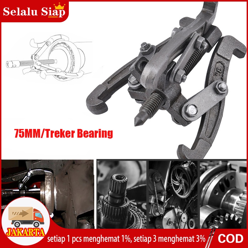 Treker 3 Kaki 3  Inch - Gear Puller 3 Jaw Tracker - TREKER - TRAKER - ALAT MELEPAS BEARING -75MM