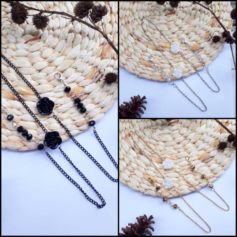 konektor masker 2in1 kristal mawar