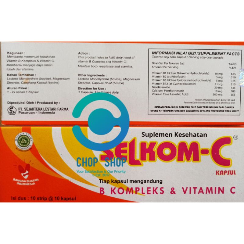 Jual Selkom C Strip Vitamin C Dan Kompleks Strip Isi 10 Kapsul | Shopee ...