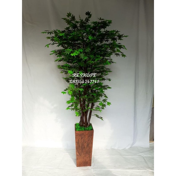 Pohon maple 1,7mtr Bunga Hias Plastik - pohonArtificial - Pohon Dekorasi event - daun maple jari