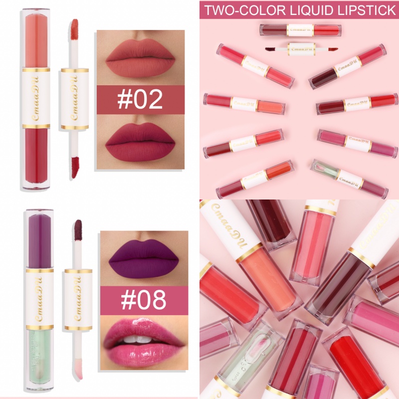 CMAADU BPOM 2 in 1 Double Lipstik Matte Liquid Lipstick Waterproof Long Lasting XX076