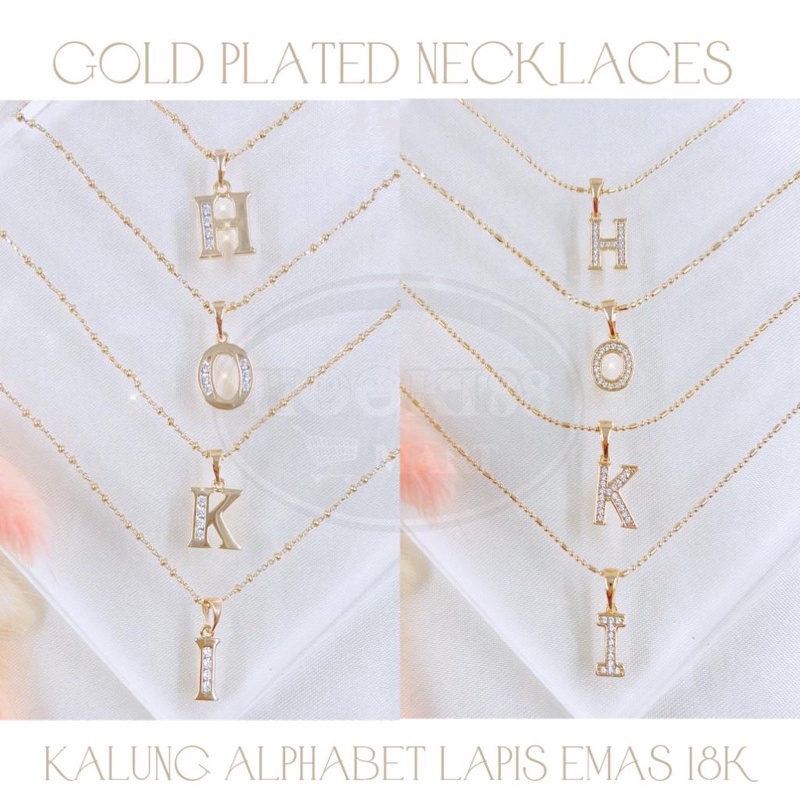 HK COD Kalung Alphabet Titanium Lapis Emas Anti Karat Xuping Korea