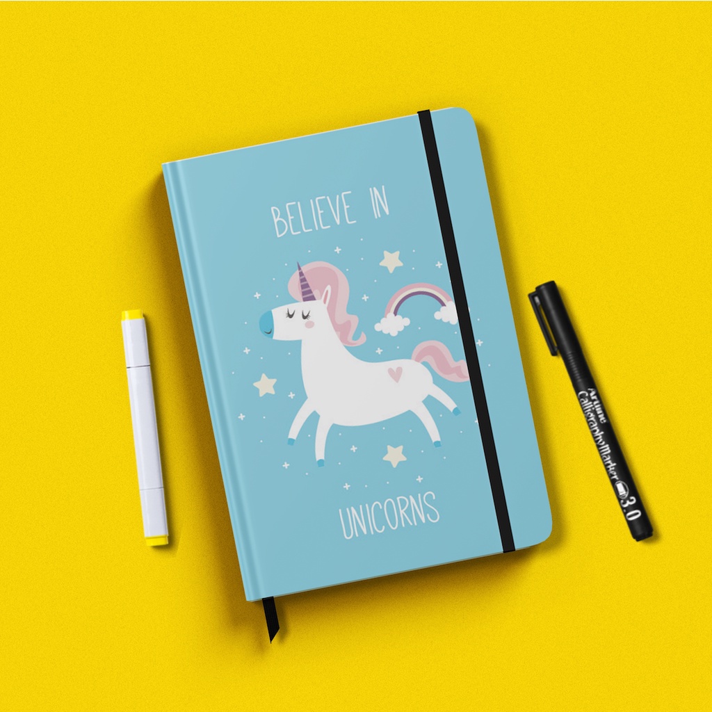 

Cute Unicorn Notebook A5 Lined Paper Grid Dotted | Buku Tulis Note Book Custom Tulisan Unik Planner Lucu Murah Unicorn