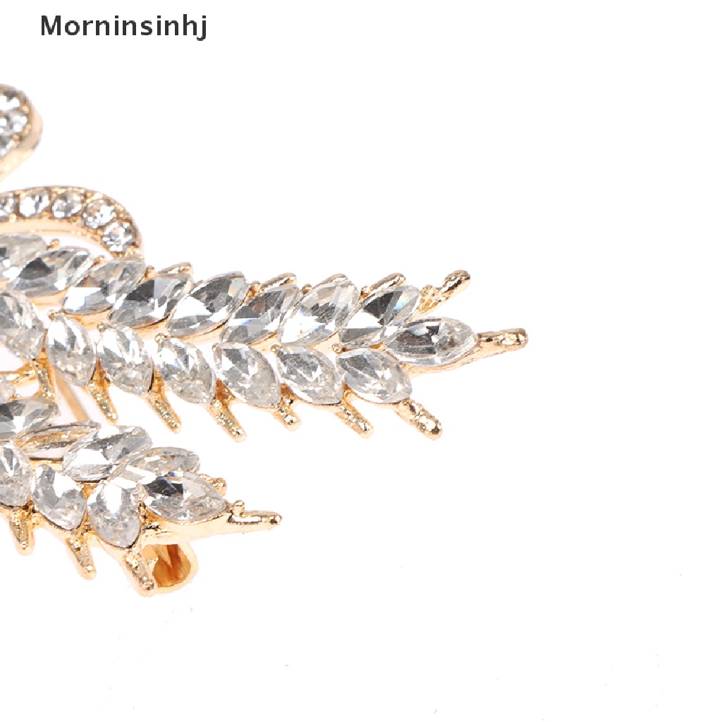 Mornin Mutiara Berlian Imitasi Ear of Wheat Bros Untuk Wanita Baroque Trendy Elegan Brooch Pin id