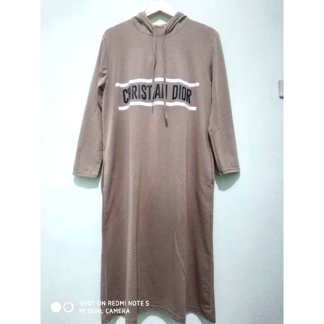 Long Tunik hoodie bahan kaos premium