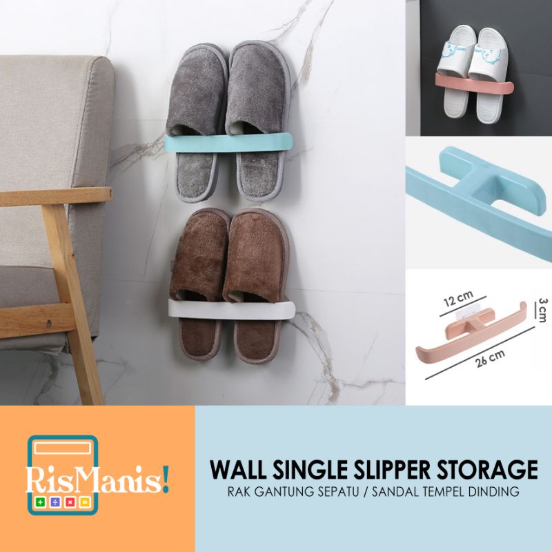 WALL SINGLE SLIPPER STORAGE - Rak Gantung Tempat Sepatu Organizer Sandal Tempel Dinding Interior Furniture Rumah Gantungan Handuk Hanger Waslap Tembok Hemat Space