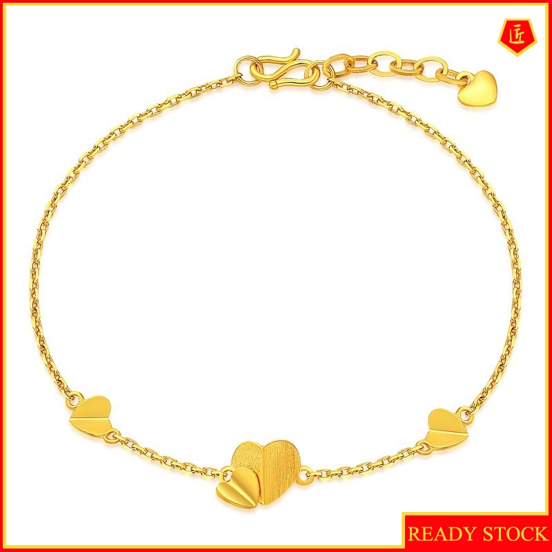 [Ready Stock]All-Match Gold Heart Shape Bracelet