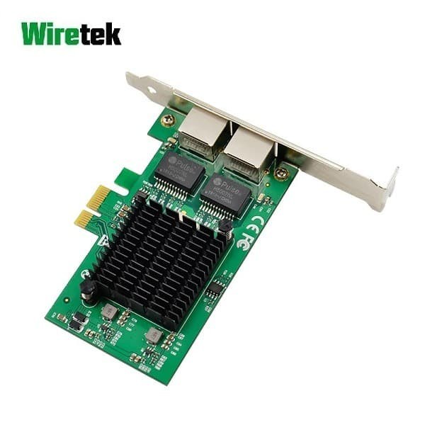Wiretek PCI Express LAN Dual Gigabit Ethernet NIC