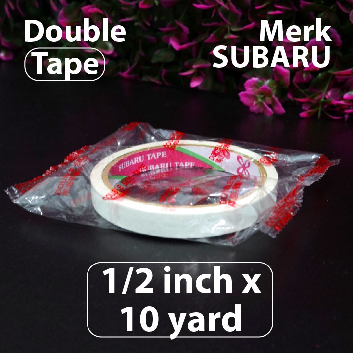 

Double Tape Putih 0.5 inch x 10 yard - Merk Subaru