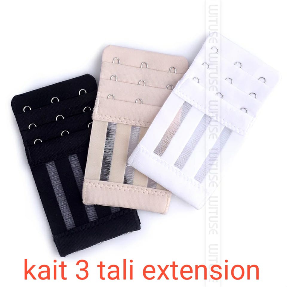 Kait Super Extender Tally Kait 2 Kait 3 Sambungan Bra Kekecilan Kait Bh Extension Hitam Cream