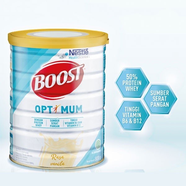 

SUSU NESTLE BOOST OPTIMUM RASA VANILLA TINGGI PROTEIN DAN SERAT